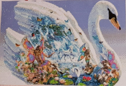 Mary G, swan and fairy family, diamond bead craft.jpg